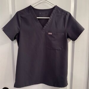 Figs Women's Scrub Top in Dark Gray